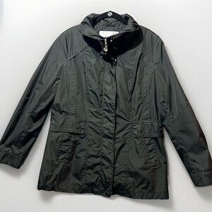 Weatherproof Coat‎ Womens XL Black Zip Button Lined Windbreaker Jacket